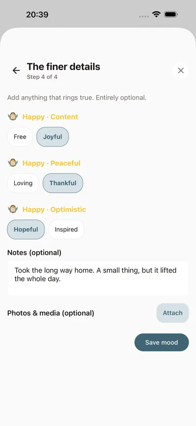 Your daily mood check-in — BrightLog
