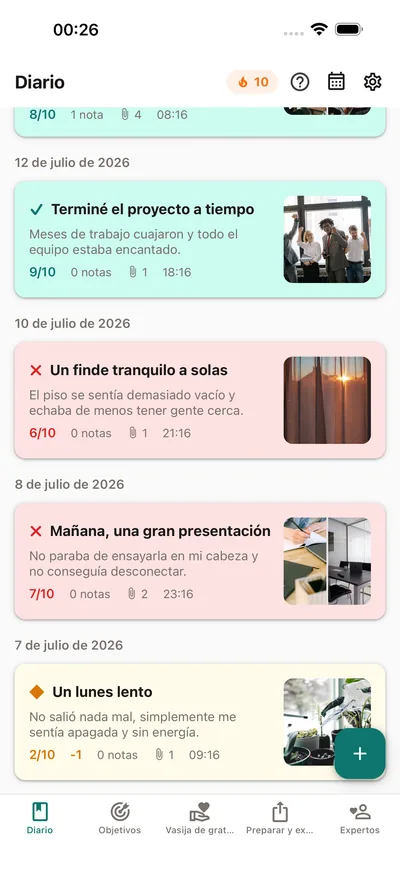 Tu ánimo, en un diario privado — BrightLog