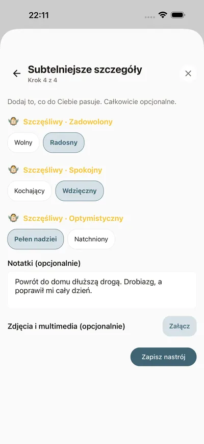 Codzienne sprawdzenie nastroju — BrightLog