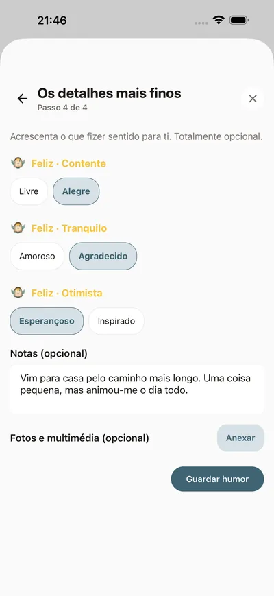 O teu check-in de humor — BrightLog