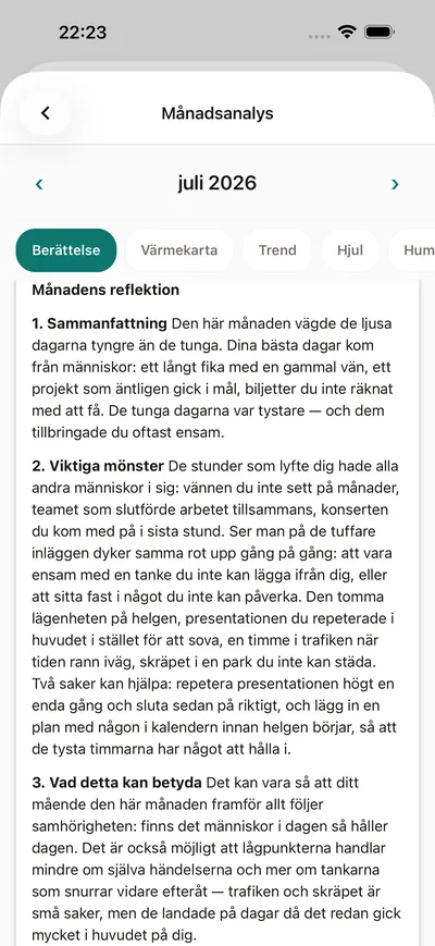 Förstå dina egna mönster — BrightLog