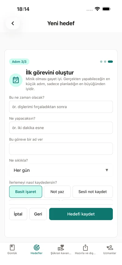 BrightLog'da görev kurma: bir eğer-o zaman planı, bir ritim ve ilerlemenin nasıl kaydedileceği — minik olması gayet iyi hatırlatması da içinde